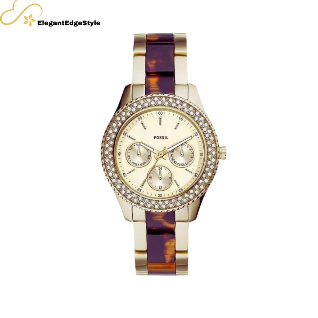FOSSIL STELLA TWO-TONE STAINLESS STEEL AND ACETATE LADIES WATCH